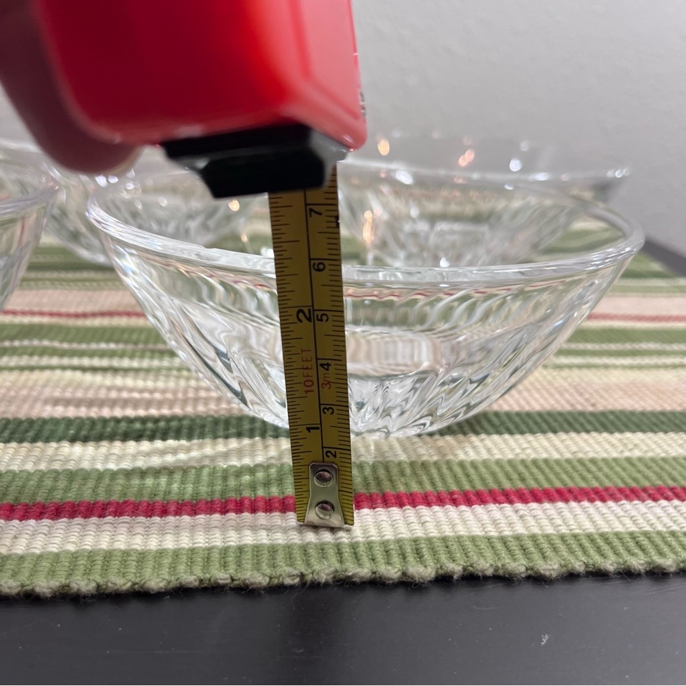 Vintage Cut Glass Dessert Bowls SET of 4- Starburst Pattern - Picture 8 of 15